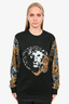 Versus Versace Black Cotton Lion Embroidered Logo Sweater Size M Mens