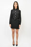 Versus Versace Black Button Up Dress with Silver Stud Detail Size 38