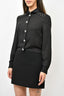 Versus Versace Black Button Up Dress with Silver Stud Detail Size 38