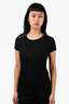 Versus Versace Black Ribbed Top With Silver Buttons Size 36