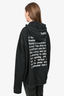 Vetements Black Hooded Sweater with Text Embroidery Size S