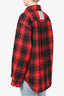 Vetements Red/Black Check Padded Shirt Jacket Size M