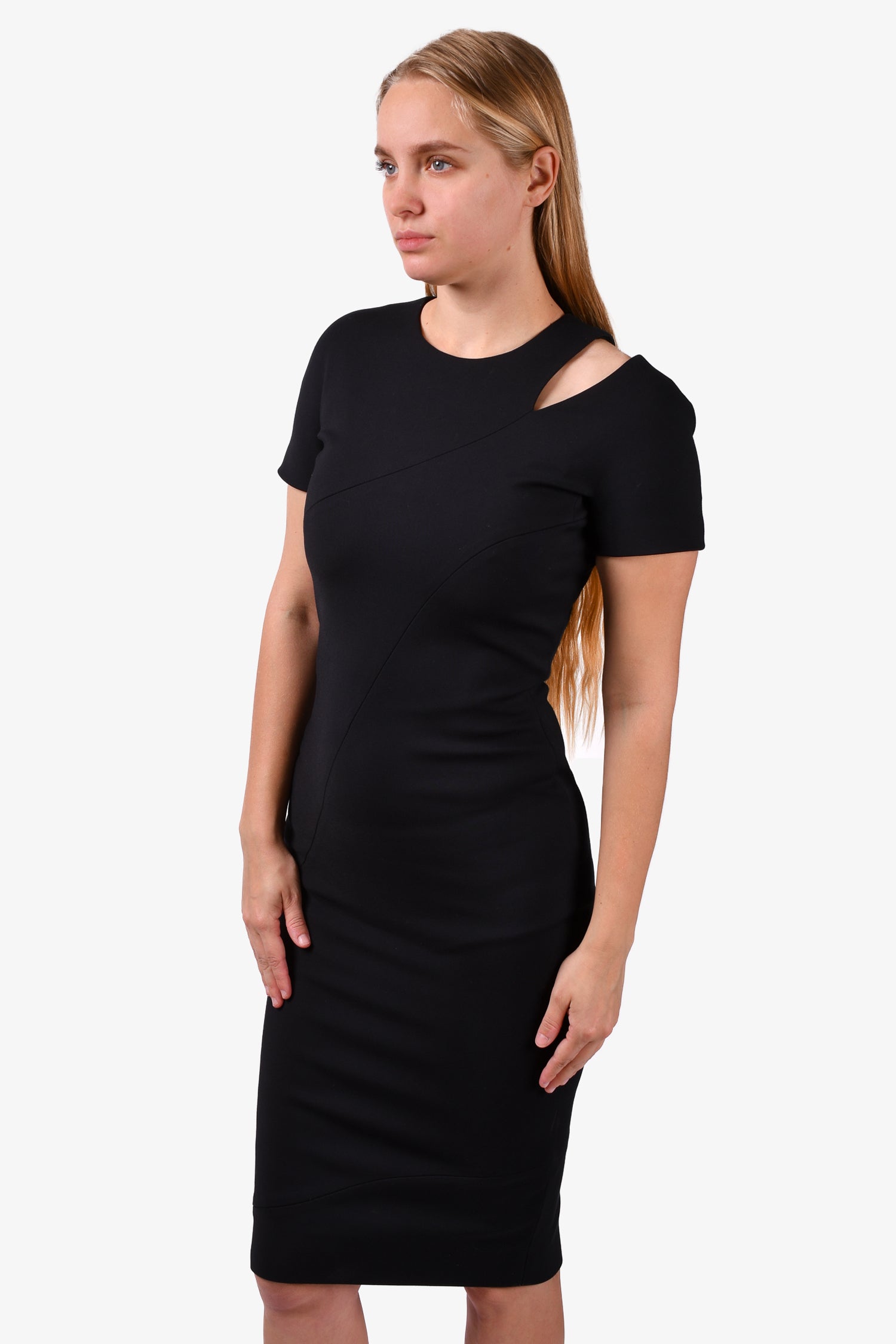 victoria beckham black cut out dress Victoria Beckham Black Cutout Midi Dress