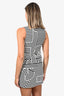 Victoria Beckham Black/White Striped Sleeveless V-Neck Dress Size 2