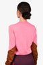 Victoria Beckham Pink Wool Two-Tone Crewneck Sweater Size S
