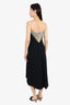 Victoria Beckham Sequin Details Black Strapless Midi Dress Size 4