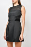 Victoria Victoria Beckham Black Grid Sleeveless Bow Dress with Slip Size 4