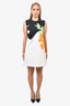 Victoria by Victoria Beckham White/Black Multicoloured Sleeveless Shift Dress Size 6