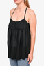 Vince Black Silk Rouched Flowy Tank Top Size S