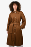 Vince Brown Cotton/Linen Trench Coat Size S