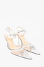 Mach & Mach Clear/Silver PVC Pearl Bow Crystal Embellished Pumps Size 8.5