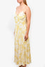 Vince Yellow/White Floral Twist Front Maxi Dress Size XS