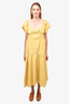 Vince Yellow Puff Sleeve Dress Size 12