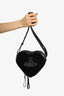 Vivienne Westwood Black Croc-embossed Ella Heart Crossbody Bag