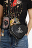 Vivienne Westwood Black Croc-embossed Ella Heart Crossbody Bag