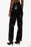 We11Done Black Snake Print Leather Pants Size Small