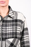 We11done Black/White Wool Plaid Half Zip Up Shirt Jacket Size M