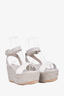 Weekend Max Mara Grey/White Platform Sandals Size 38
