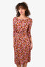 Weekend Max Mara Pink Floral Tie Front Midi Dress