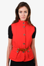 Weekend Max Mara Red Quilted Vest Jacket with Belt Size S