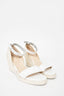 Weekend Max Mara White Leather Espadrille Wedge Sandals Size 41
