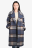 Wilfred Navy/Cream Wool Plaid Oversized Coat Size 2