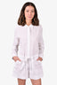 Xirena White Cotton Button Down Tie Waist Dress Size XS