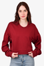 Y-3 Adidas Red Sweater with White Stitching Size S