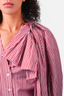 Y/Project White/Red Striped Bow Detail Button-Up Blouse Size S