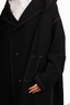 Y's by Yohji Yamamoto Black Wool Drawstring Hooded Coat Size 2