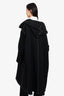 Y's by Yohji Yamamoto Black Wool Drawstring Hooded Coat Size 2
