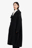 Y's by Yohji Yamamoto Black Wool Drawstring Hooded Coat Size 2
