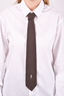 Yves Saint Laurent Brown Polka-Dot Tie
