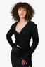 Yves Saint Laurent Rive Gauche Black Cotton Lace-up Long Sleeved Top Size 38