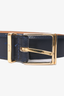 Yves Saint Laurent Vintage Navy Leather Belt Size 85
