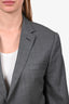 Z-Zegna Grey Wool Single Breasted Blazer Size 52 Mens