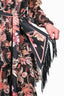 Zimmerman Black/Pink Silk Floral Ruffle Waist-Tie Maxi Dress Size 1