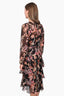Zimmerman Black/Pink Silk Floral Ruffle Waist-Tie Maxi Dress Size 1