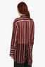 Zimmerman Brown/Burgundy Stripes Folly Dapper Asymmetric Long Shirt Size 38