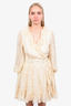 Zimmerman Gold Dotted Shimmer Ruffle Wrap Mini Dress Size 10