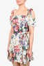 Zimmerman Multicolour Floral Linen Ruffle Off The Shoulder Mini Dress Size 1