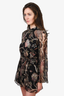 Zimmermann Black/Green Sheer Silk Patterned Romper Size 0