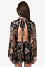 Zimmermann Black/Green Sheer Silk Patterned Romper Size 0
