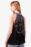 Zimmermann Black/Purple Floral Silk Sleeveless Top with Butterfly Lace Size 3