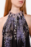 Zimmermann Black/Purple Floral Silk Sleeveless Top with Butterfly Lace Size 3