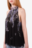 Zimmermann Black/Purple Floral Silk Sleeveless Top with Butterfly Lace Size 3