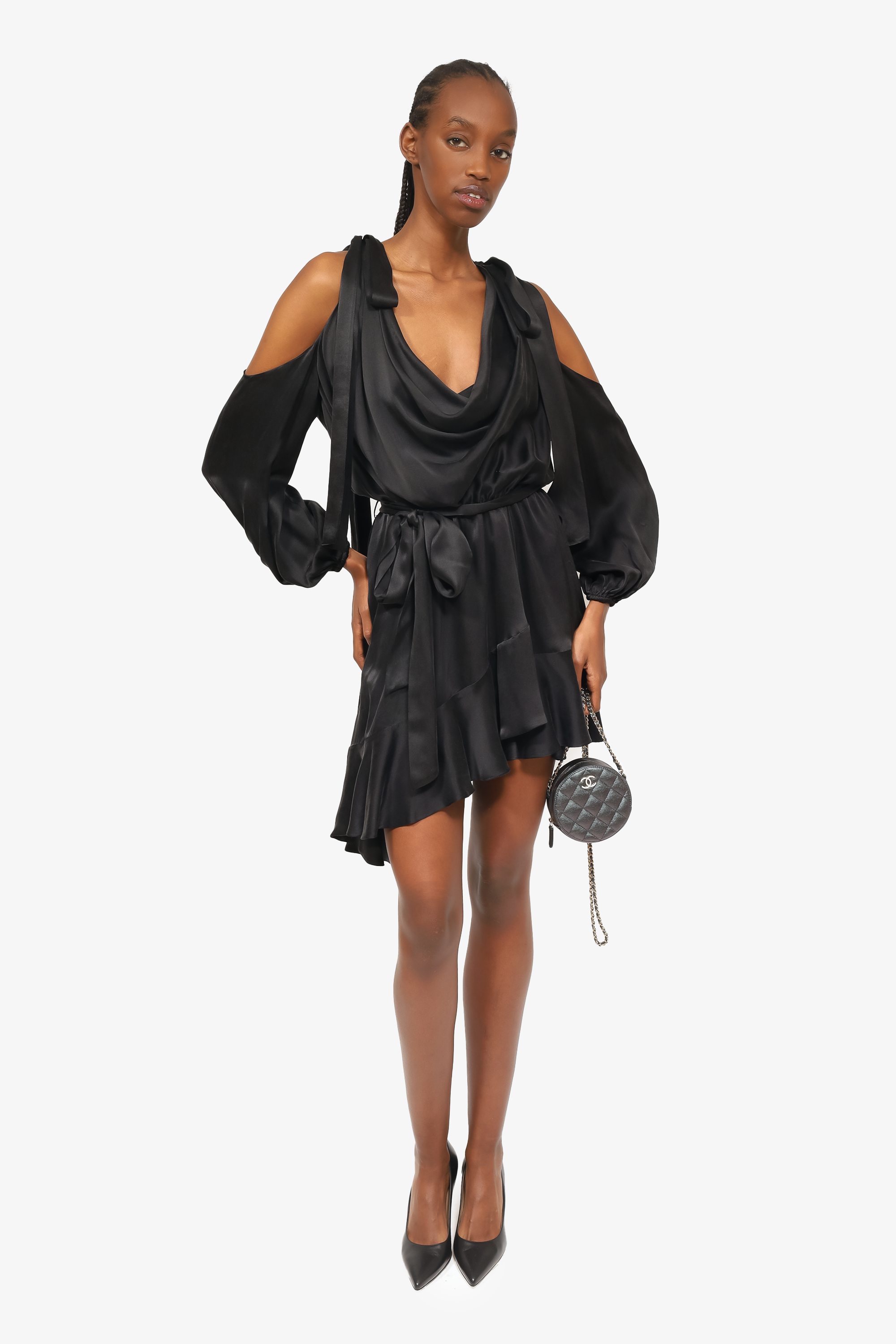 zimmermann black cut out dress Zimmermann Sensory Midi Dress Black Velvet Embroidery Lace Runway FW23 Size 0 XS