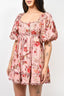 Zimmermann Pink Floral Linen Babydoll Dress sz 0