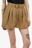 Zimmermann Tan Super Eight Linen High-Waisted Shorts Size 1