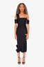 Alexander McQueen Black Bandage Cutout Off The Shoulder Midi Dress Size XS